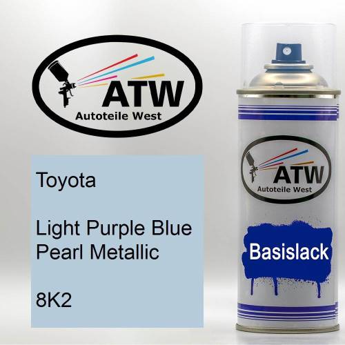 Toyota, Light Purple Blue Pearl Metallic, 8K2: 400ml Sprühdose, von ATW Autoteile West.